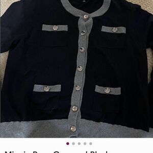 Non Smoking & Pet Free Home. Worn once .Minnie Rose Black and Gray Knit Cardigan